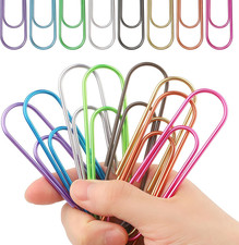 16 Pcs Large Paper Clips, 4 Inch/100Mm Jumbo Metal Multicolored Paperclips in 8