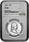 1961 50C Proof Silver Franklin Half Dollar NGC Graded PF 68 in New Holder