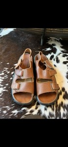 Hammacher Schlemmer Leather Strap Sandals Size 42