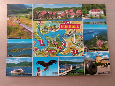 Postkarte Edersee Sommerrodelbahn Niederwerbe Scheid 10.08.2011 gel_