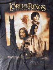 Vintage LOTR Lord Of The Rings Two Towers Black Shirt Hollywood Video Size L