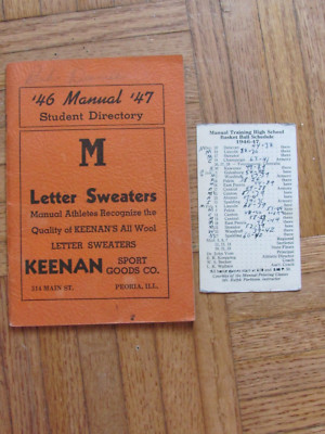 1946 - 47 MANUAL HIGH SCHOOL PEORIA IL STUDENT DIRECTORY BOOKLET ADDRESS PHONE #