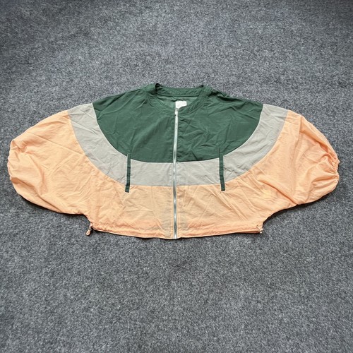Elevenses Jacket Womens Size M / L Windbreaker Coat Green Pink Cropped Gorpcore
