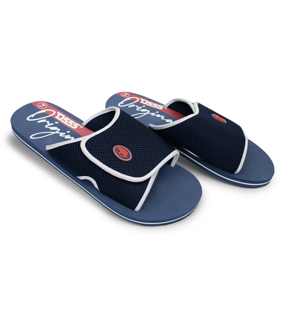 Chanclas deslizantes D555 grandes para hombre azul marino ropa de playa talla grande 13 (921702)