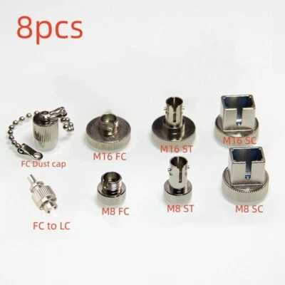 8pcs Optical Power Meter Accessory SC/FC/ST/LC Adapter Fiber Power Converter VFL