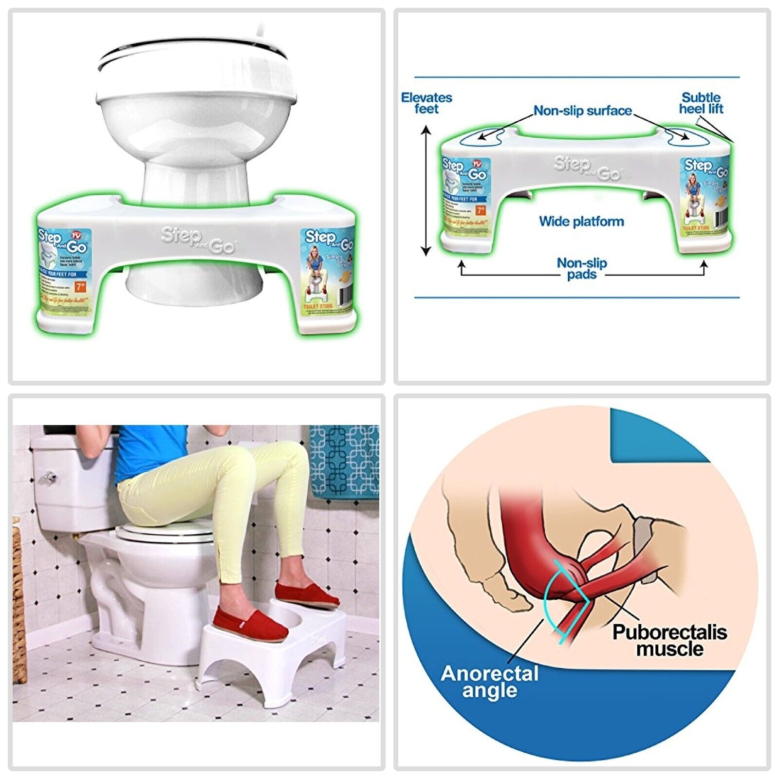 vigtigste Indkøbscenter koks 7" Toilet Squatty Proper Posture Step Go Stool Potty Squat Bathroom Home  Health | eBay