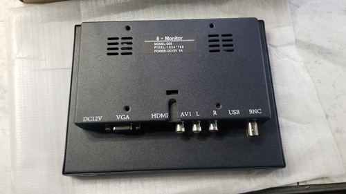 8" Metal Housing Monitor w/ Stand & Cords New Open Box (VGA, RCA, BNC) - Picture 8 of 9