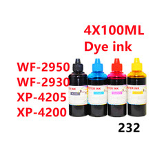 Botellas de tinta de tinte premium para cartucho WF2930 WF2950 XP4200 XP4205 T232 232