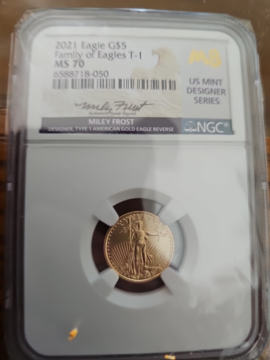 2021 Ngc Ms70 5.00 Gold Coin Signed Miley Frost | eBay