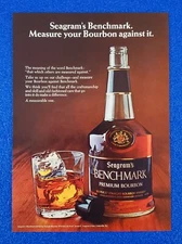 1971 SEAGRAM'S BENCHMARK PREMIUM BOURBON ORIGINAL COLOR PRINT AD SHIPS FREE