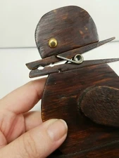 Vtg Handmade Wood Duck Note Holder Keeper desk top note list clip Kitch Retro 