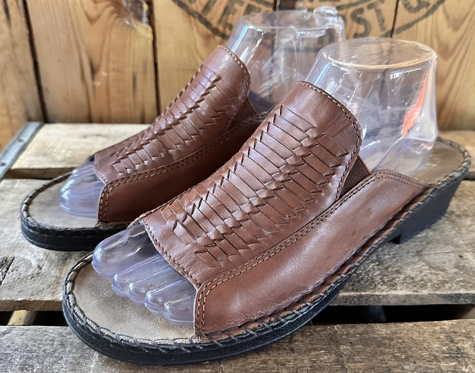 Duck Head Sandals Leather Slides Brown Woven Summer Open Toe Women’s 9 M - Image 4 of 4