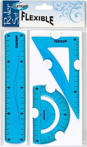3Pcs Flexible Colourful Scale Ruler Set Triangle Protractor Ruler Geometry Sets - Picture 12 of 46