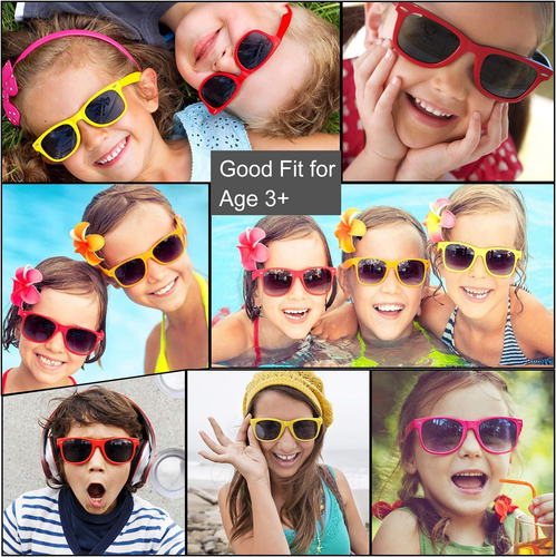 Kids Sunglasses Party Favors, 12Pack Neon Sunglasses for Kids, Boys and Girls, G - Picture 6 of 12