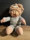 Vintage Cabbage Patch Doll 1978-1982 kitty outfit Brown Hair Green Eyes Rare 💎