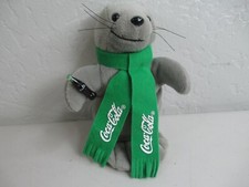 Coca Cola Bean Bag Plush Seal Green Scarf Stuffed Animal stocking stuffer