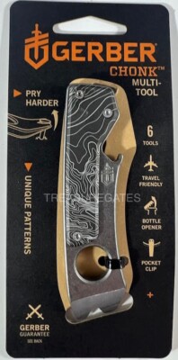 Gerber Chonk Mini Pry Bar 6 Tools In 1 Multi-Tool Stonewash 31-004145 -NEW