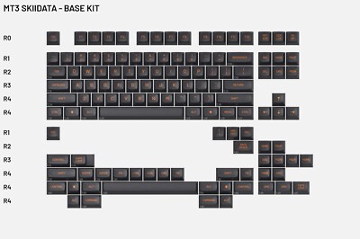 Drop MT3 Skiidata Keycap Base Kit Set. Orange On Black 126 KeyCaps