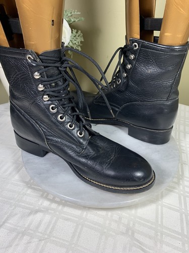 Justin Style 506 Black Leather High Top 