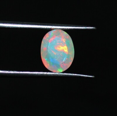 Natural Ethiopian Welo Multi Fire Opal Oval faceted cut Loose Gemstone 8x6 MM