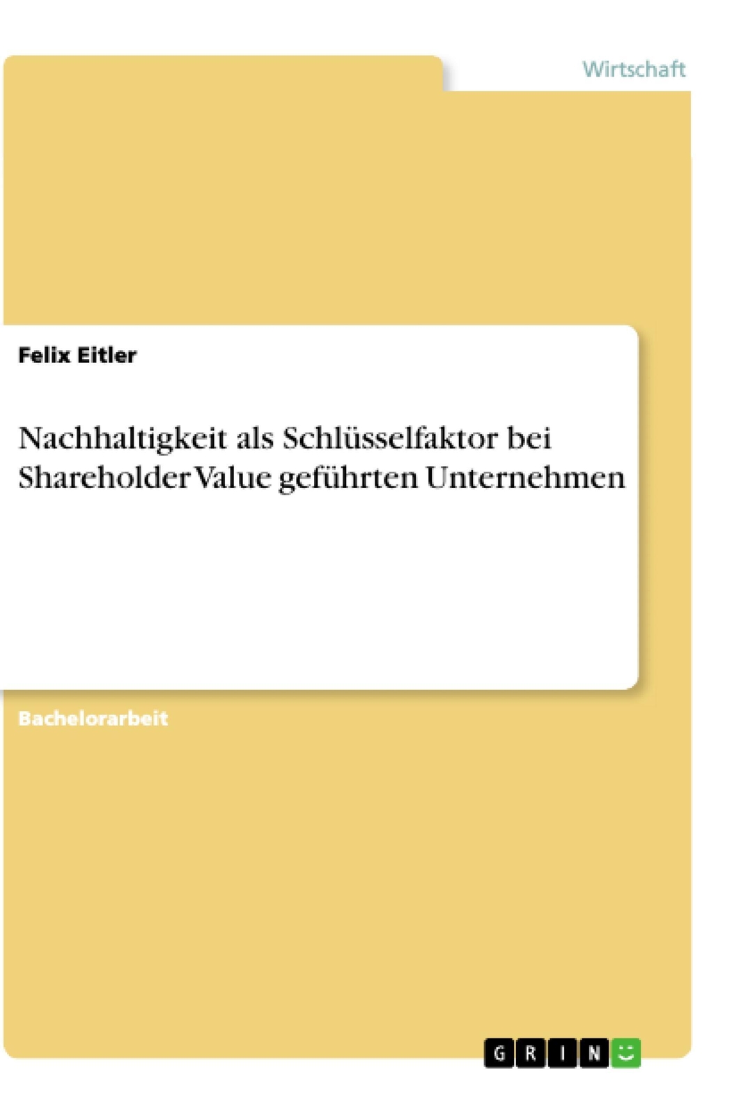 Thumbnail - Nachhaltigkeit Als Schlüsselfaktor Bei Shareholder Value Geführten