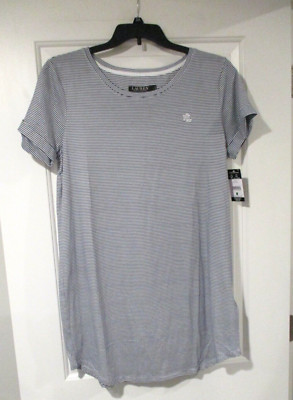 Lauren by Ralph Lauren womens nightshirt gown size Large navy striped