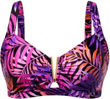Padded Push Up Bikini Top V Cut Wired Swimwear Keyhole Vintage Style for Women