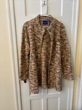 Womens Cardigan PM Chunky Knit Wool Blend Button Sweater Coat Unique!