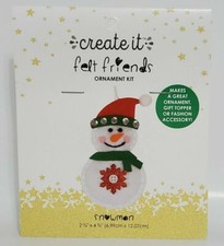SNOWMAN -- CREATE IT: FELT FRIENDS CHRISTMAS TREE ORNAMENT KIT GIFT TOPPER 