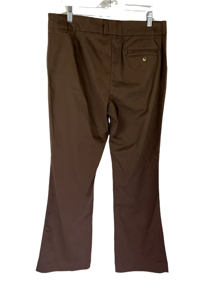 Living Planet Pants 12 Brown Womens Eco Organic Stretch Wide Leg New - Image 2 of 4