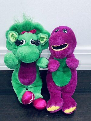 Barneyぬいぐるみ3点セット Set of 3 Barney the Dinosaur Plush Toys Yellow BJ, Barney