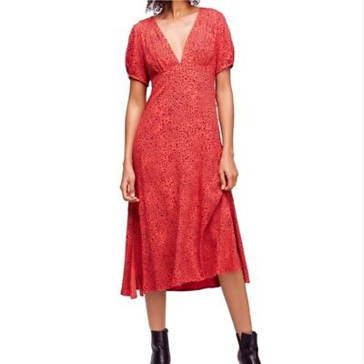 knee length dresses for ladies Free People Mad Love Denim Midi Dress  Bliss