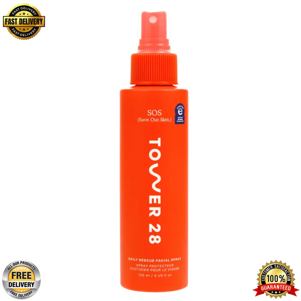 Tower 28 SOS Daily Rescue Facial Spray for Sensitive Skin - Full Size, 4 FL Oz