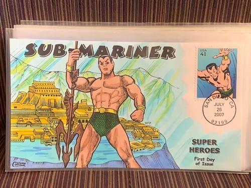 LOT COMPLET de 20 FDC Collins peints à soldes la main - Marvel Super Heroes #4159a-t