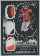 2020 Panini Obsidian Trifecta Electric Etch Yellow K.J. Hamler Broncos RC 22/25