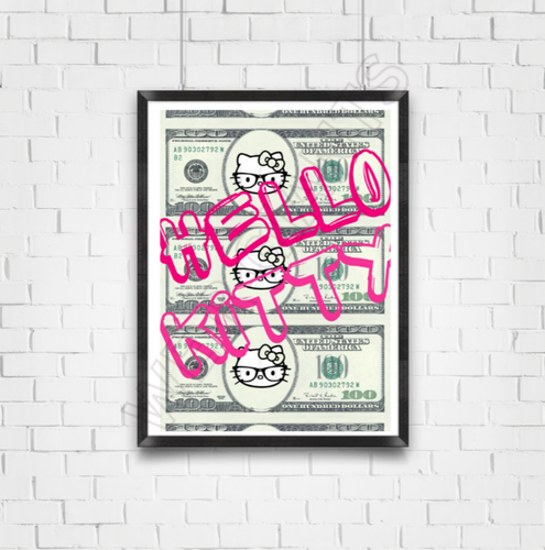 Hello Kitty Money Art Print 11x17-Trendy, Hello Kitty, Graffiti Vibe ...