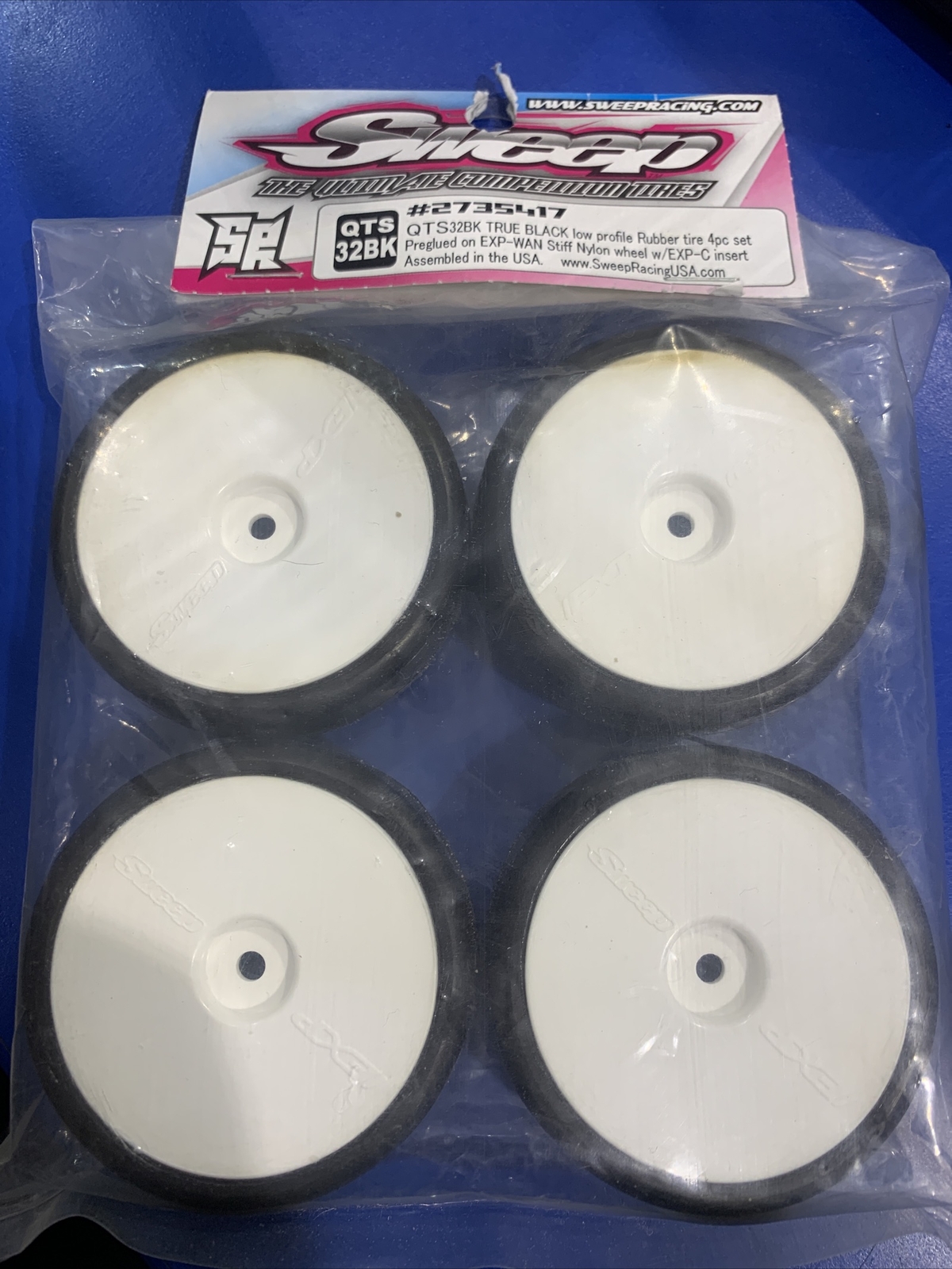 Sweep 12mm Hex QTS PreMounted LP Touring Car Carpet Tires (4) (EXPC) (32BK) eBay