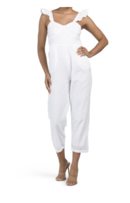 Japna Ruffle Sleeve Jumpsuit White small