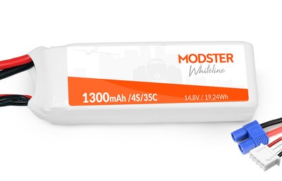 MODSTER LiPo Pack 4S 14,8V 1300 mAh 35C (EC3) MODSTER WhiteLine / MD11726