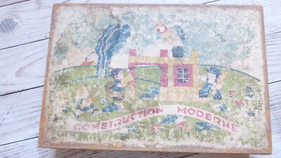 Antique Wooden Game Box Modern Construction