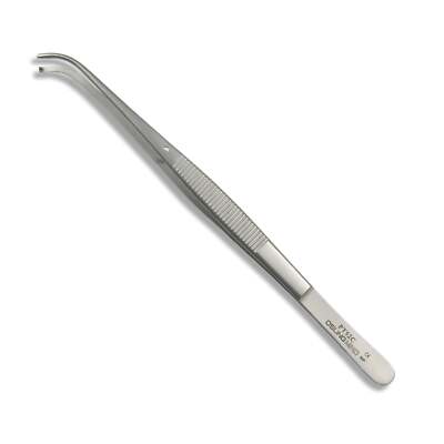 Curved Tissue Forceps 5.9'' 1x2 Teeth Semkin Tissue Pliers PT52C (#1082)