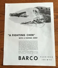 Turret Gunner A Fighting Chin, with a Flexible Joint   WWII  Ad, original
