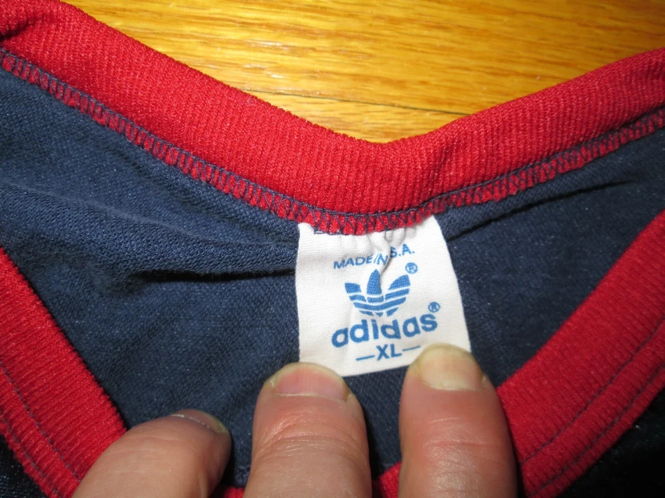 ADIDAS Authentic Vtg 80s Hockey Football Lacrosse Jersey durene t shirt L/XL USA - Image 3 of 4