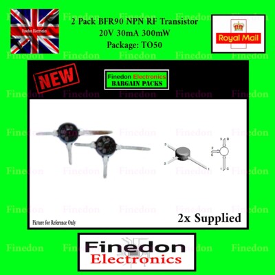 2 x BFR90 NPN HF-Transistor 20V 30mA 300mW GHz Mikrowelle TO50