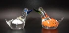 VINTAGE SET OF 2 VINTAGE DUCK MINI FIGURINES, ITALIAN MURANO HAND-BLOWN GLASS