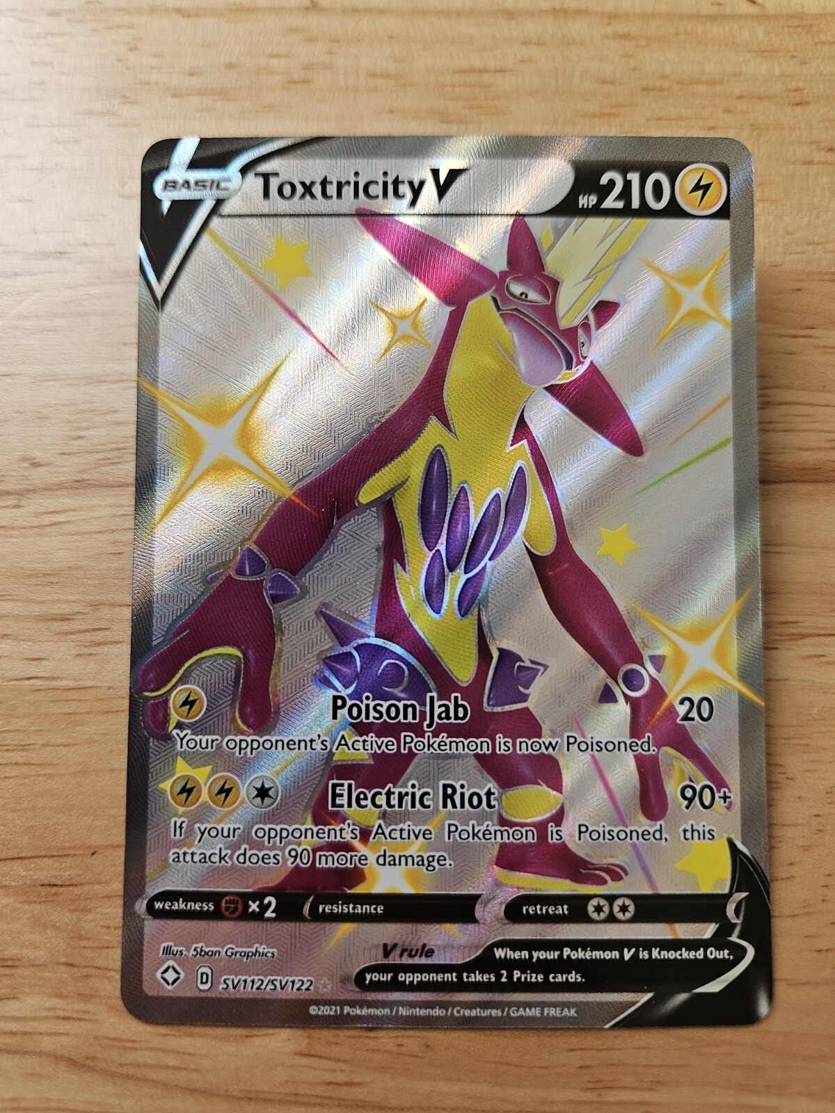 Toxtricity V SHINY SV112/SV122 Shining Fates NM Full Art Ultra Rare Pokemon Card