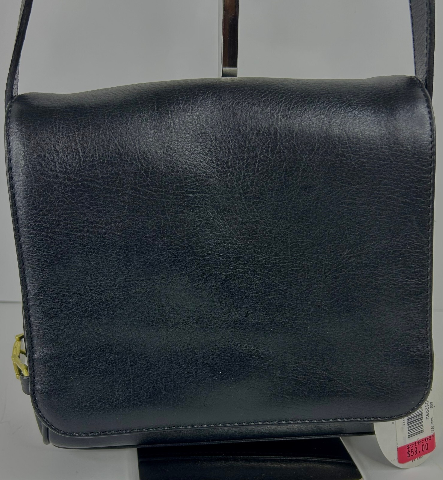 Leather Co by Liz Claiborne Black Leather Medium Crossbody Purse Messenger Bag