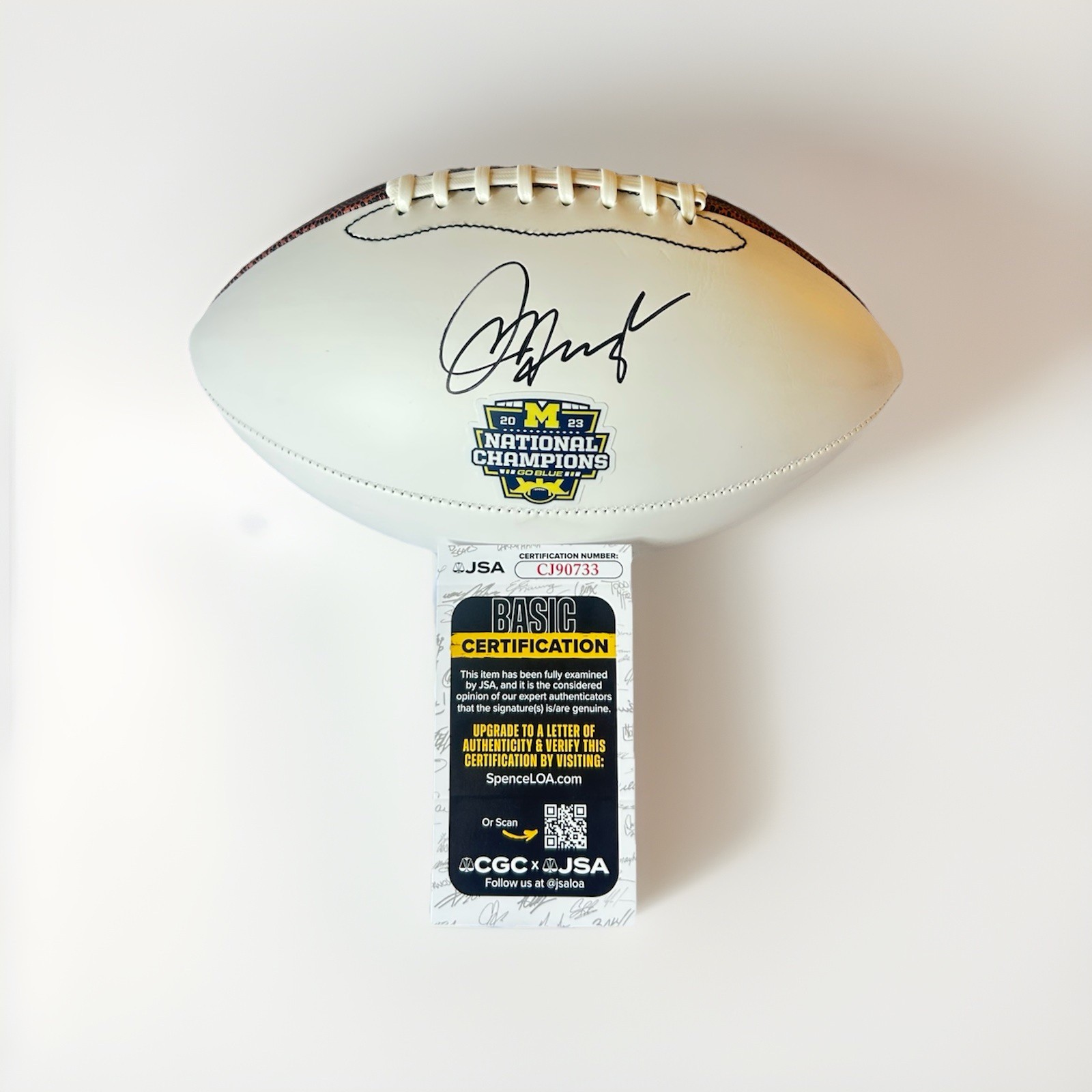 Jim Harbaugh Autographed Signed Michigan Wolverines 2023 National Champions Football JSA COA 