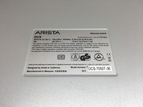 Arista DCS-7050T-36 32-Port 10GBase-T Rear-to-Front Airflow Switch - Picture 5 of 6
