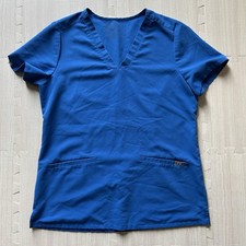 Women  s Figs Casma Three Pocket Scrub Top, Small, Royal Blue Color